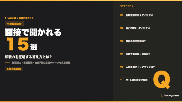 転職面接 頻出質問15選 中途採用